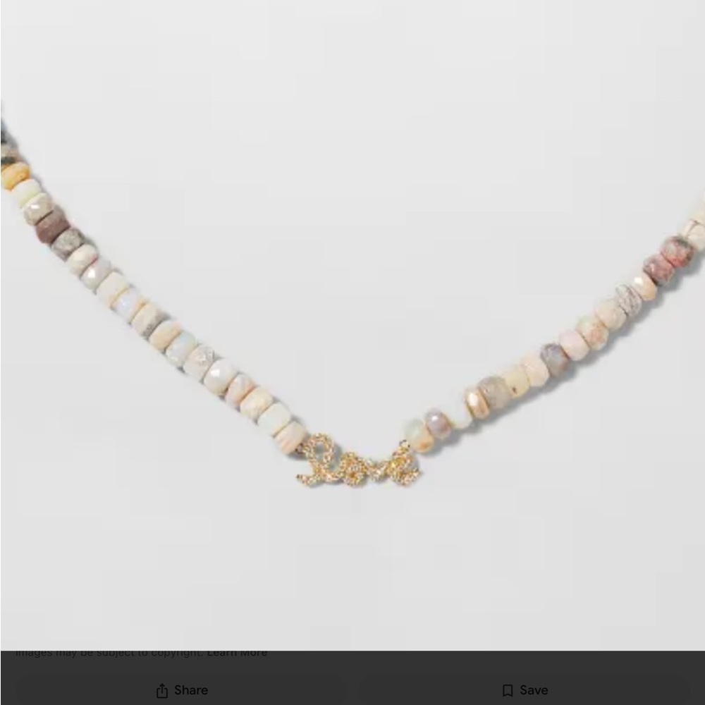 New with tag Sydney Evan 14k gold Diamond LOVE bead necklace